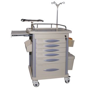 Quality BR-ET003 Hospital Emergency Trolleys Equipment ABS Plastic Carts for sale