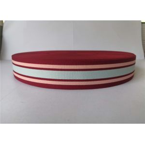 Polyester Elastic Nylon Webbing Flat With Custom Logo 4.5 Cm Stripe Pattern