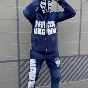 Custom Full Face Zip up 3d Puff Pint Hoodies Distressed Embroidery Rips Patch