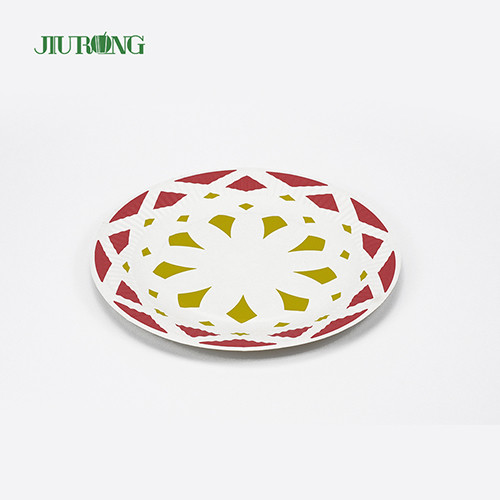 Buy Kraft 9inch 30cm dia Biodegradable Paper Plates Greaseproof UV Coating at wholesale prices
