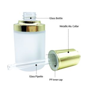 Recyclable Transparent Frosted Glass Dropper Bottles 96*40mm