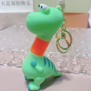 Year Gift Tastless Animal Silicone Stainless Steel Pendant Keychain with Cartoon
