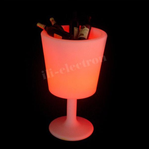 Wireless Plastic LED Ice Bucket Cup Shape 16 Colors Change For Champagne