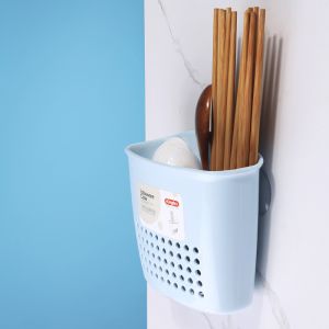 Irregular Double Lattice Cutlery Storage Box with Match Suction Cup