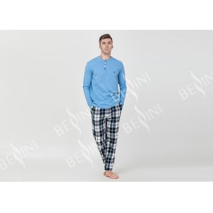 100% Cotton Slub Jersey Fabric Men'S Luxury Pajama Sets , Mens Matching Pajamas