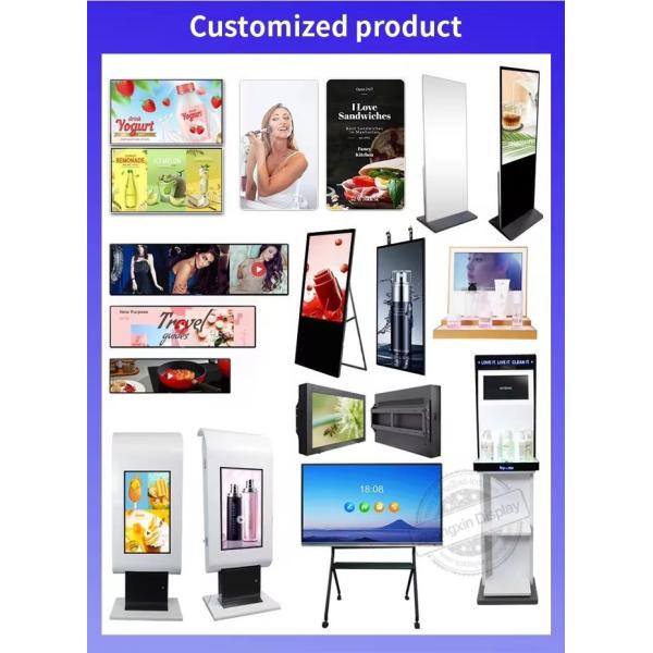 Portable Lcd Advertising Screen 43 49 55 Inch 4K Resolution Double Sided Digital Signage Totem Advertising Display With Webcam