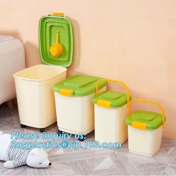 PP Plastic type and stocked eco-friendly feature plastic pet food storage container, Fresh Barrel Food Storage With Lid