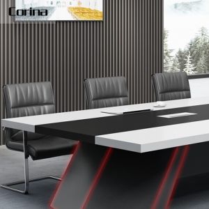 Solid Surface Meeting Room Conference Table Hygienic Antibacterial