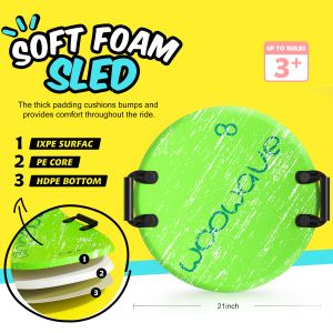 Soft Foam Sled Round Shape 21inch Ski Kid's Scooters Snow Sleds for Kids