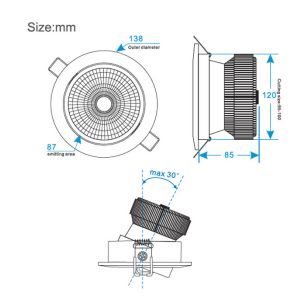 2016 hot sale new design 20W COB led down light