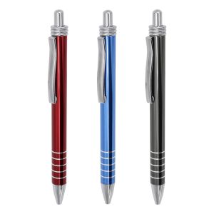 China Professional Aluminum Ball Pen School Stationary 1.0mm Retractable Ballpoint Pen on sale