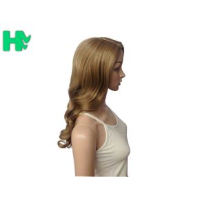 Deep Wave Long Synthetic Wigs Dark Blonde Lustrous With Highlight