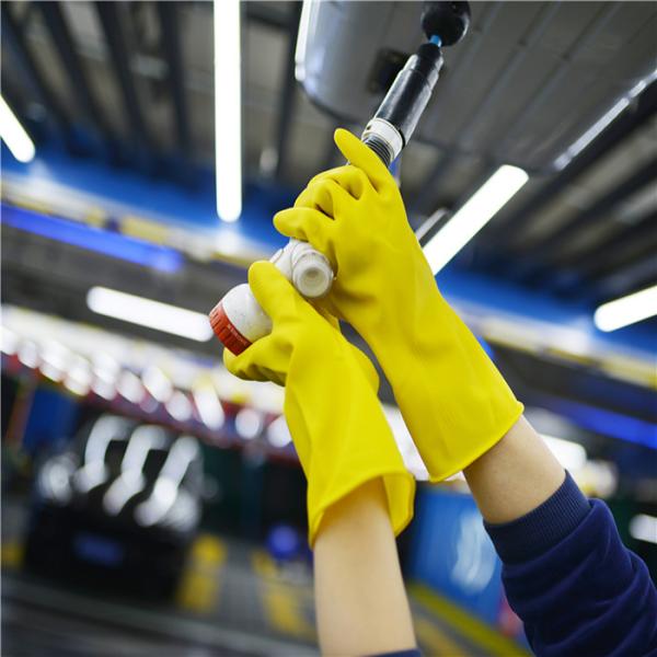 Buy Unlined Heavy Duty Rubber Gloves , Long Sleeve Rubber Gloves Waterproof at wholesale prices