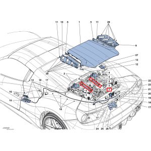 For Ferrari 488 Spider Rear Cover Gas Strut OEM 87780900