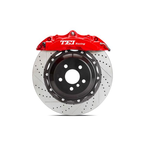 P60NS 6 Piston Caliper 355*32mm 378*32mm Rotor Brake Kit Drilled / Slotted / Drilled And Slotted Discs Selectable