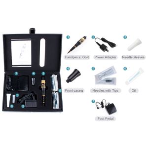 China Multifunctional Semi Permanent Makeup Pen , Gold Digital Eyebrow Tattoo Gun on sale