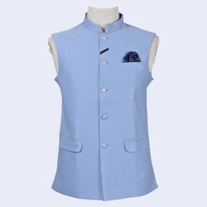Terry Rayon Custom Tuxedo Suit Mens Stand Collar Waistcoat