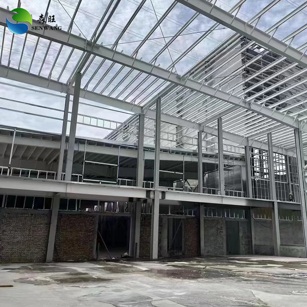 Highly Durable Steel Structure Warehouse with Shot Blasting Level Sa 2.5 and
