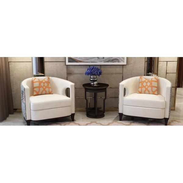 Buy Light luxury Hotel Sofa used Leather upholstered Leisure chairs for Lobby seating furniture at wholesale prices
