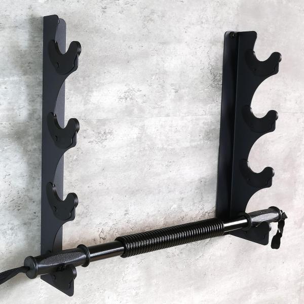Barbells Gym Storage Bracket with Horizontal Barbell Rack 4 Bars Holder Wall Mounted