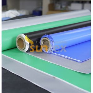 Grey Thermal Fireproof Silicone Rubber Coated Fiberglass Cloth Insulating Heat