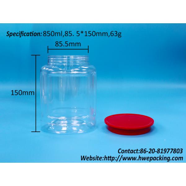 Oval Shaped Clear Plastic Nuts Candies Pepper Cookies Baby Food Jar Screw Top Lid