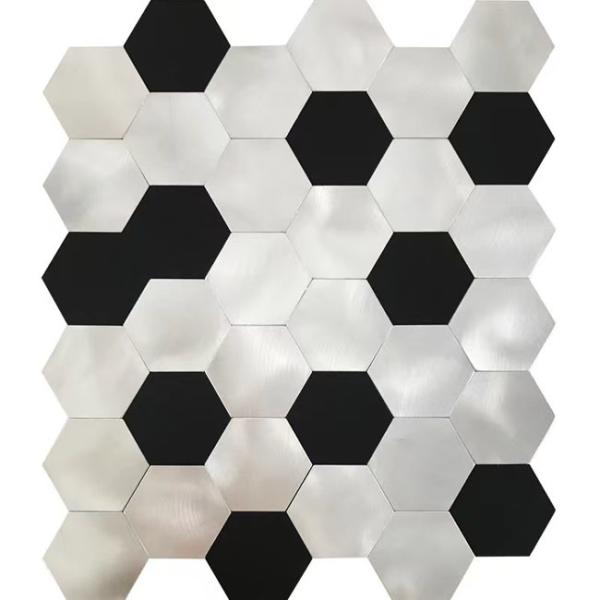 Buy Vibration Metal Hexago Aluminium Mosaic Tiles Antirust 12*12in at wholesale prices