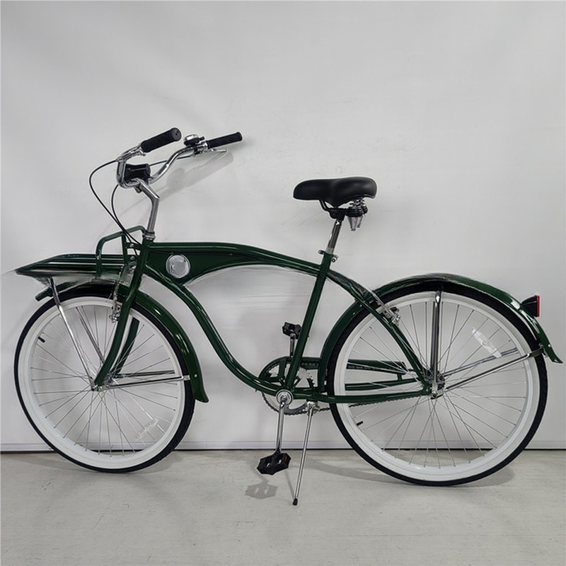 26 inch White Wall Custom Men's Beach Cruiser Bike with Logo and Plastic Pedal 15KG