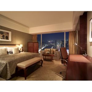 Custom Rosewood Veneer Modern Bedroom Furniture / 5 Star Hotel Furniture