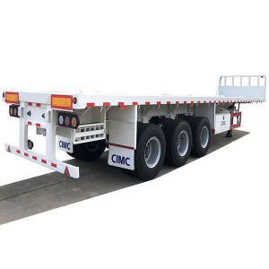 Quality CMCC 3 Axles 40 Tons 40ft Extendable Flatbed Semi Trailer for Heavy Transport for sale