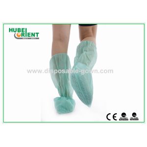 Polypropylene Disposable Booties For Covering Shoes Green Dustproof for clean