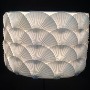 E27 White Bedside Lamp Shades D300*200mm Cotton Felt Shell