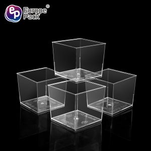 China Manufacturer custom printed square clear mini smoothie yoghurt dessert