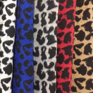Red Green Zebra Leopard Tweed Wool Fabric Knitted 150CM Width