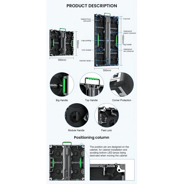 Exterior Stage Outdoor Rental Led Display Screen Panel 500*1000mm P4.8 0