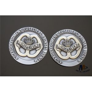 Cute Custom Challenge Coins Crown Double Tone Plating And Backside Engraved / Coin 3D Model