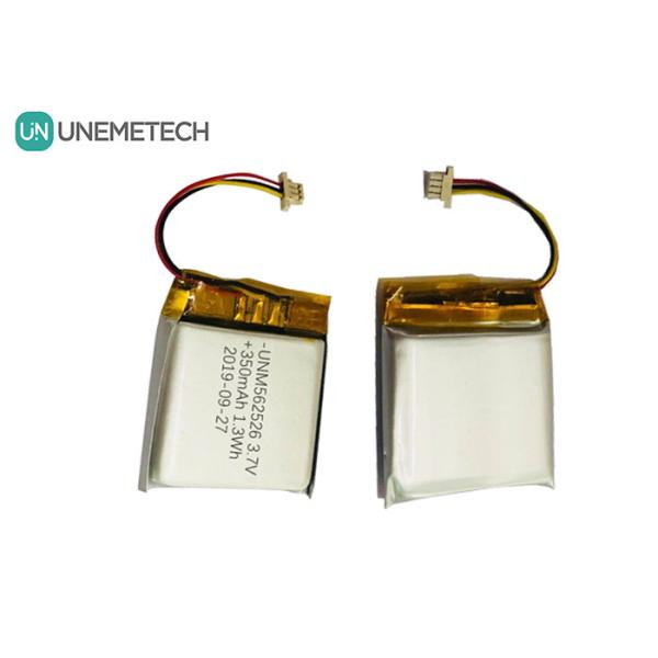 4.2V 350mAh Custom Lithium Ion Polymer Batteries 562526 1.0C Discharge For