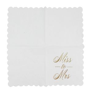 Gold Foil Cocktail Paper Napkins Serviettes Disposable For Weddings