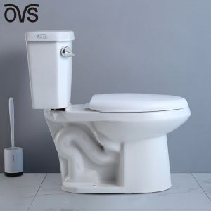 S-trap 300mm elongated two piece toilet syphon flush Ceramic Smooth Sided