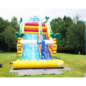Palm Tree Bouncy Castle Commercial Inflatable Slide For Amusement Park