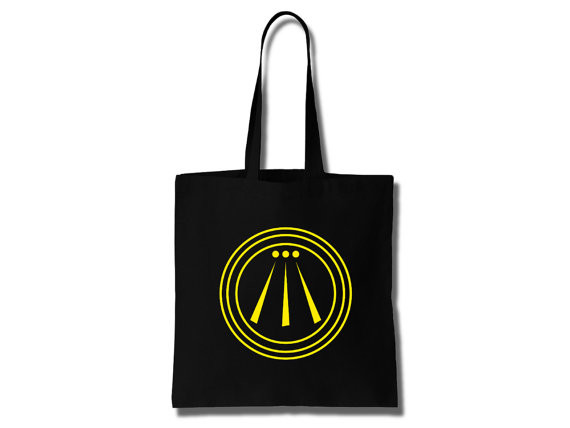 Buy Green yellow printed classic black cotton bag at wholesale prices