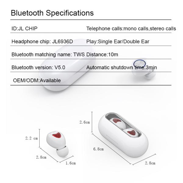 Stereo Calls V5.0 500mAh Waterproof Wireless Earbuds