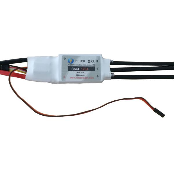 White Color Rc Boat Motor ESC BEC Electronic Speed Controller 3-7S 120A 5V/2A