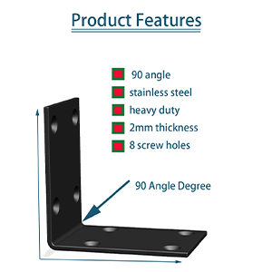 Metal Steel Bracket Standard 90 Degree L Shaped Corner Brace for Wood Cabinets Shelves