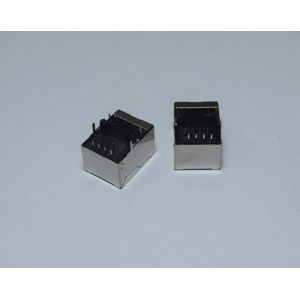 Quality Magnetic Gigabit Single Port RJ45 Connectors Tab Down Tht Solder Pin for sale