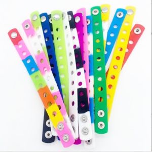 Personalized Silicone Rubber Wristband Bracelet with Holes Customizable and
