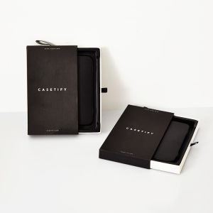 Customized Logo Black Cardboard Mobile Phone Case Packaging Drawer Box