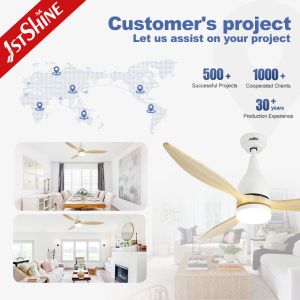Led Ceiling Fan With Remote Control Solid Wood Blade 3 Speeds Reversible Ac
