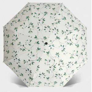 190T Pongee Foldable Manual Open Umbrella With Fiberglass Ribs