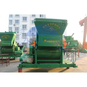 Green Twin Shaft JS1000 Concrete Mixer Building Construction Tools / Equipment